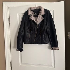 Women's Black Jacket with Fur Lining